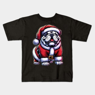 Bulldog as Santa for Christmas Kids T-Shirt